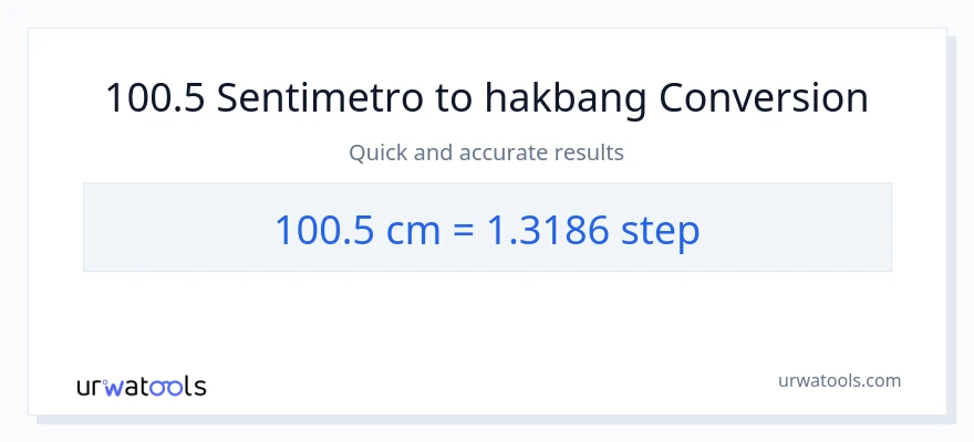 100.5 Mga Sentimetro patungong mga hakbang na conversion