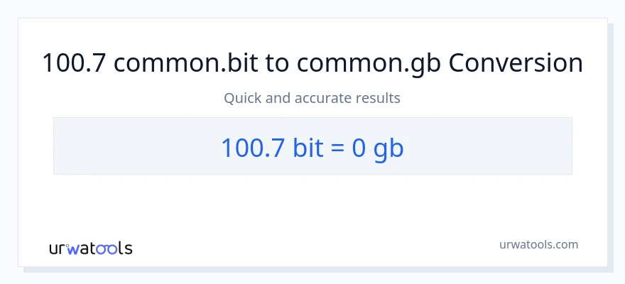 تبدیل 100.7 Bits به Gigabytes