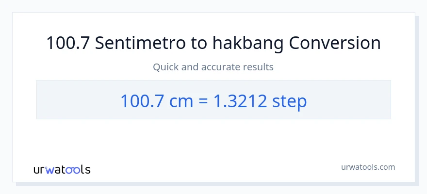 100.7 Mga Sentimetro patungong mga hakbang na conversion