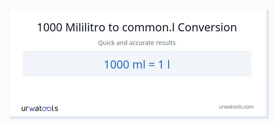 1000 mga mililitro patungong Liters na conversion