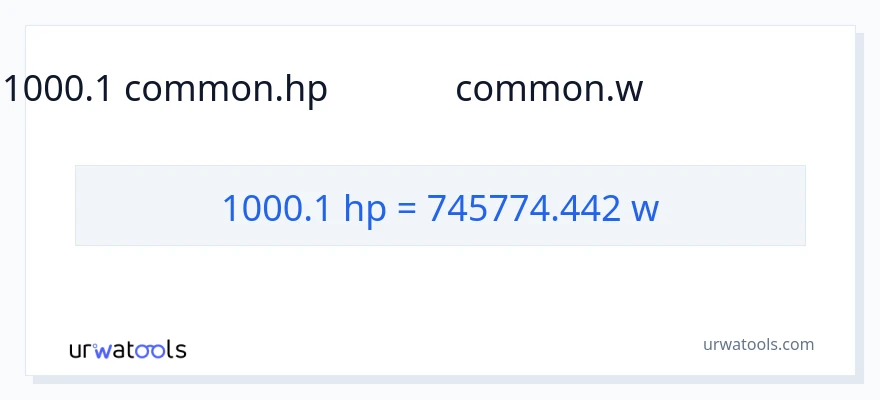 1000.1 అశ్వశక్తి నుండి వాట్స్ కు మార్పిడి
