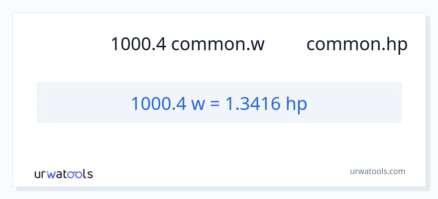 การแปลง 1000.4 วัตต์ เป็น แรงม้า