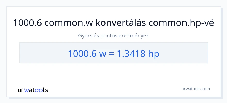 1000.6 watt - lóerő konverzió