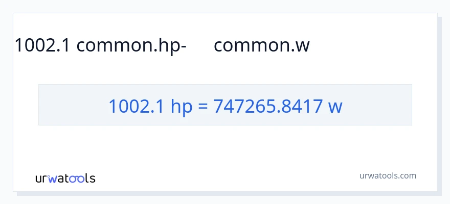 1002.1 ձիաուժ-ից վատտ փոխակերպում