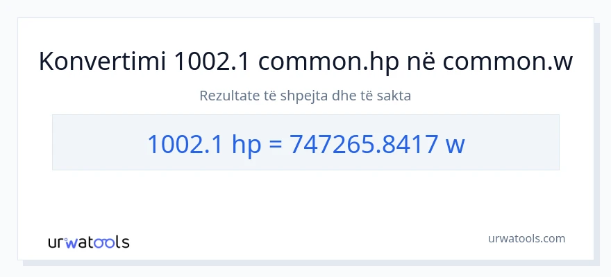 Konvertimi 1002.1 kuajfuqi në vat
