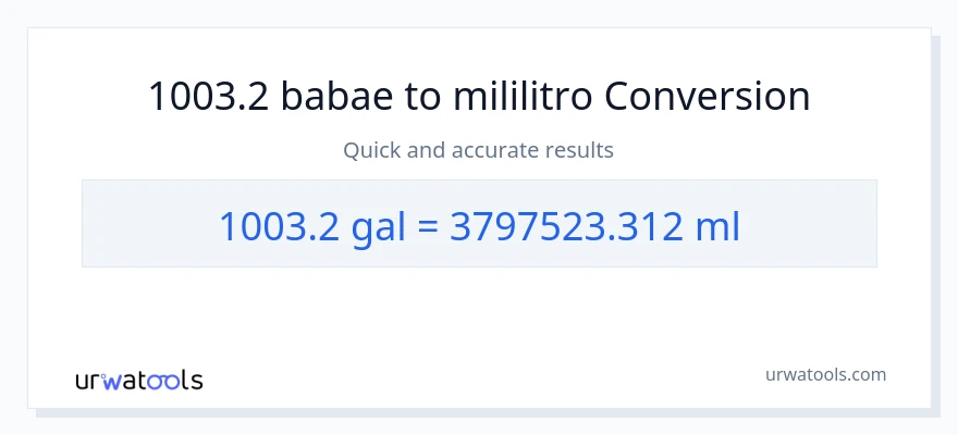 1003.2 Mga galon patungong mga mililitro na conversion