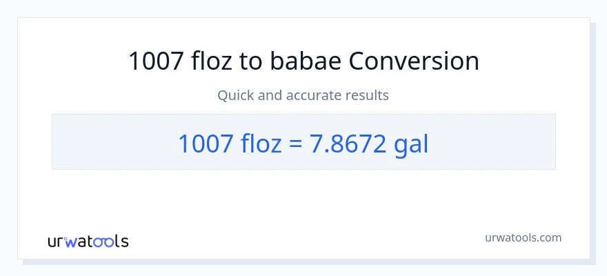 1007 mga onsa ng likido patungong Mga galon na conversion