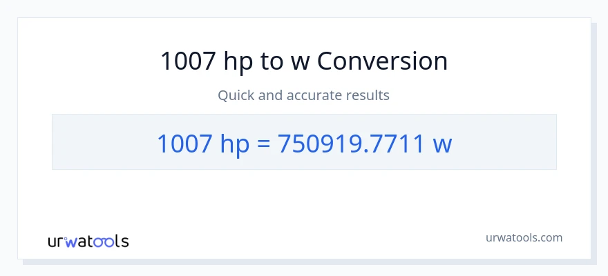 1007 lakas-kabayo patungong watts na conversion