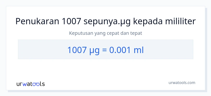 1007 micrograms to mililiter conversion