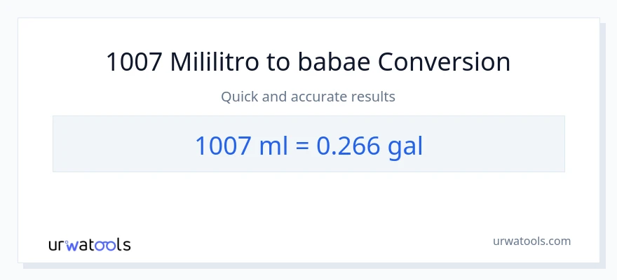 1007 mga mililitro patungong Mga galon na conversion