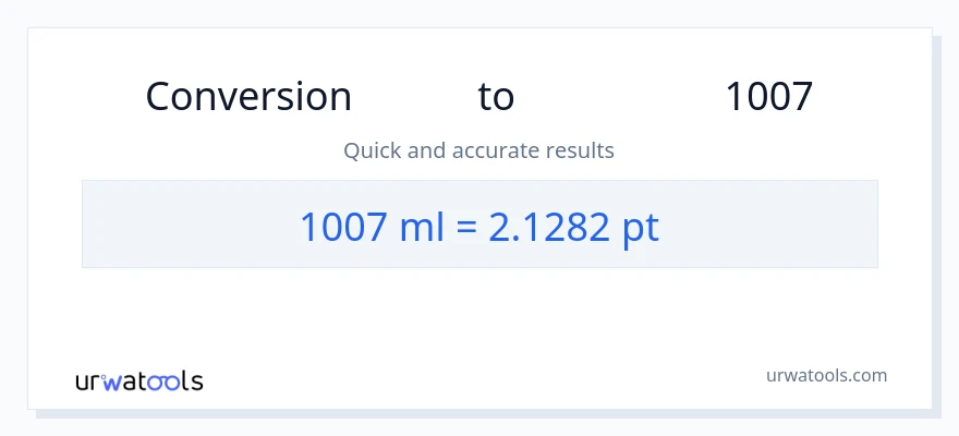 تبدیل 1007 میلی‌لیتر به Pints