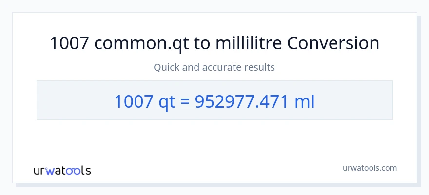 Conversion 1007 Quarts vers millilitres