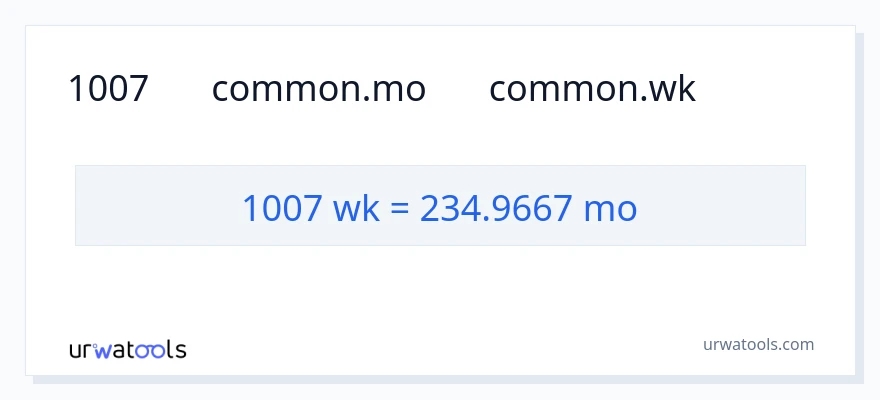 تبدیل 1007 هفته‌ها به ماه‌ها