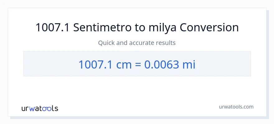 1007.1 Mga Sentimetro patungong milya na conversion