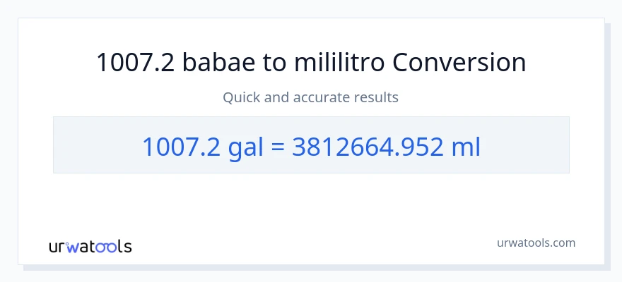 1007.2 Mga galon patungong mga mililitro na conversion