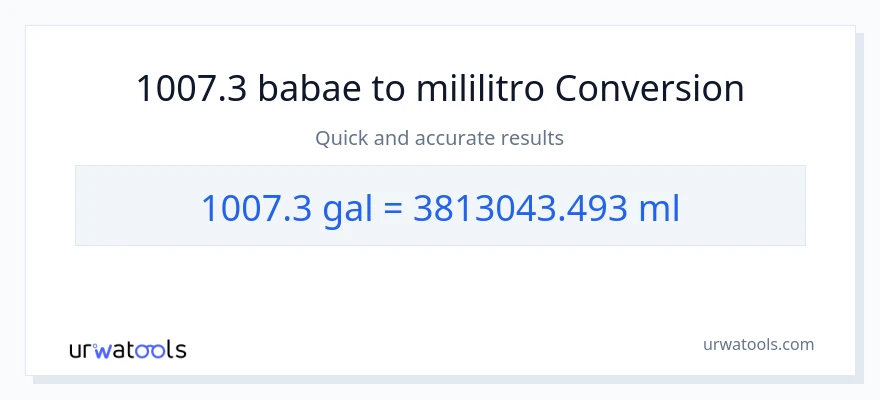 1007.3 Mga galon patungong mga mililitro na conversion