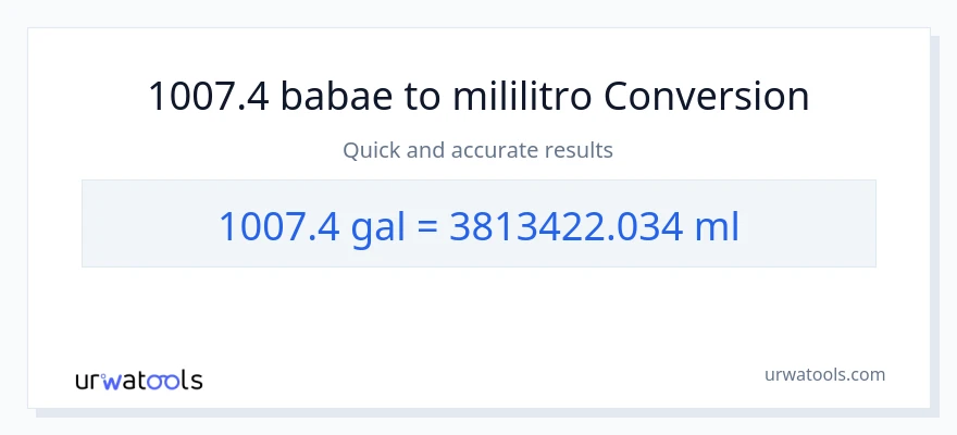 1007.4 Mga galon patungong mga mililitro na conversion