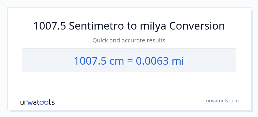 1007.5 Mga Sentimetro patungong milya na conversion