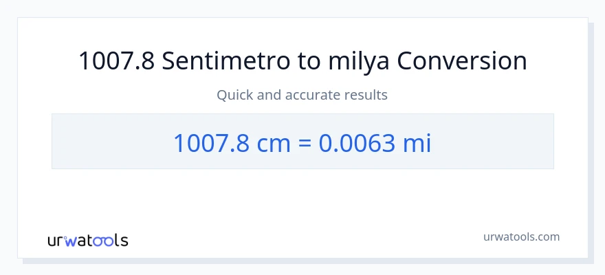 1007.8 Mga Sentimetro patungong milya na conversion