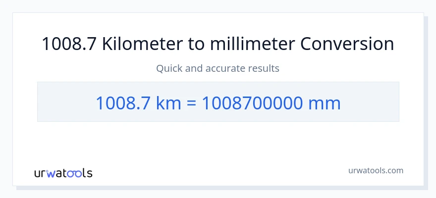 1008.7 Kilometers to millimeters conversion