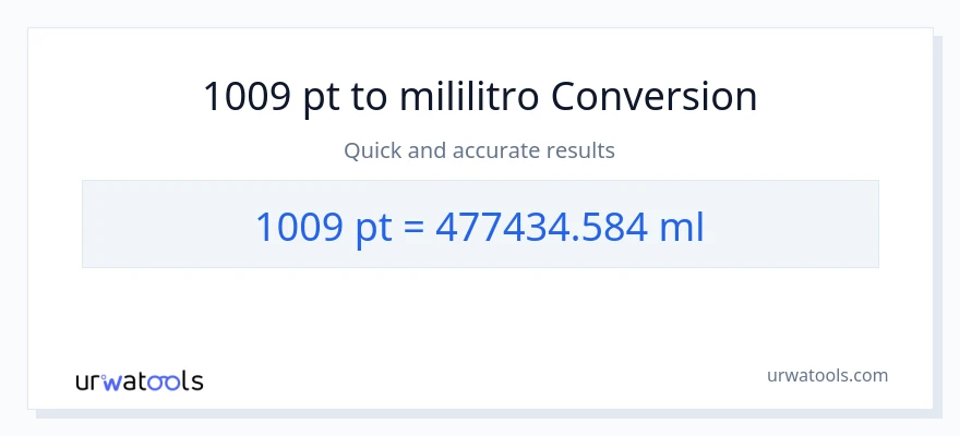 1009 Pints patungong mga mililitro na conversion