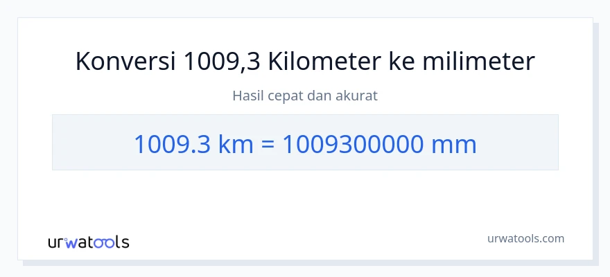 Konversi 1009.3 kilometer ke milimeter