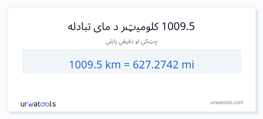 1009.5 کیلومتره ته میلونه بدلون