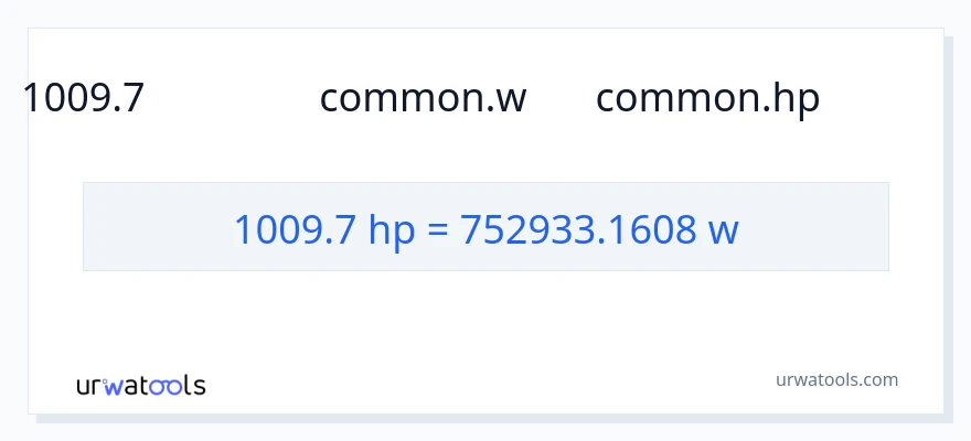 تبدیل 1009.7 اسب بخار به وات