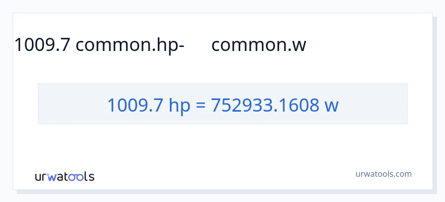 1009.7 ձիաուժ-ից վատտ փոխակերպում