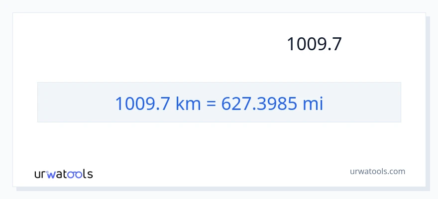 تبدیل 1009.7 کیلومتر به مایل