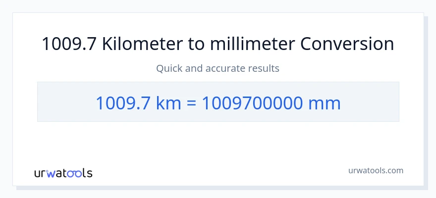 1009.7 Kilometers to millimeters conversion