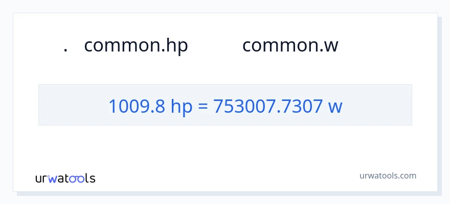 1009.8 অশ্বশক্তি থেকে ওয়াট রূপান্তর