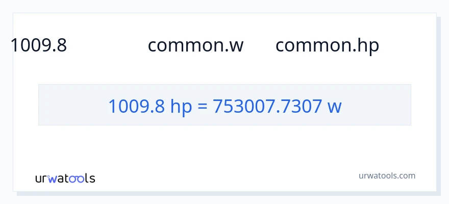 تبدیل 1009.8 اسب بخار به وات