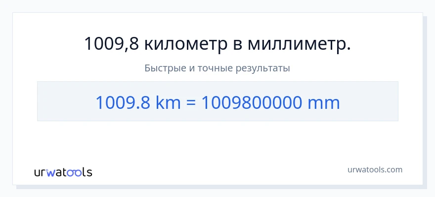 1009.8 километры в миллиметры преобразование