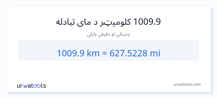 1009.9 کیلومتره ته میلونه بدلون
