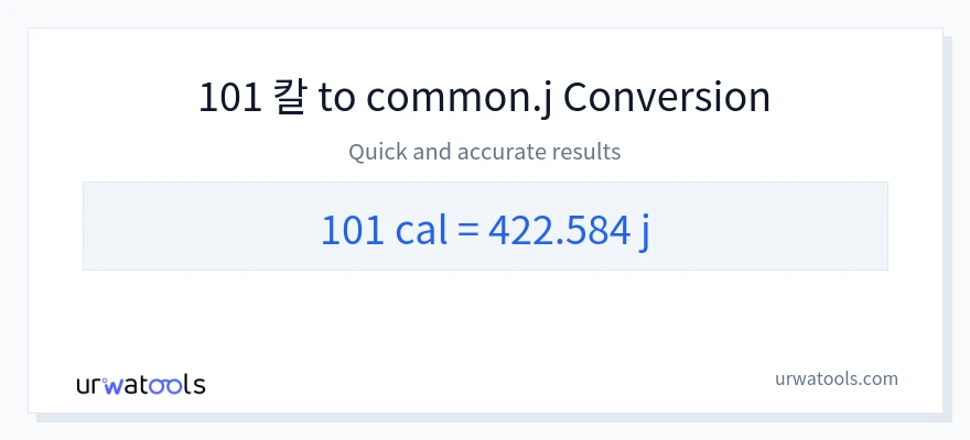 101 칼로리에서 줄으로의 변환