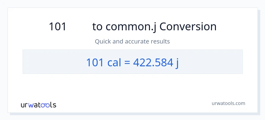การแปลง 101 แคลอรี่ เป็น จูล