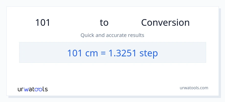 การแปลง 101 เซนติเมตร เป็น ขั้นตอน