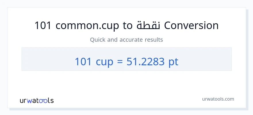 التحويل من 101 أكواب إلى Pints