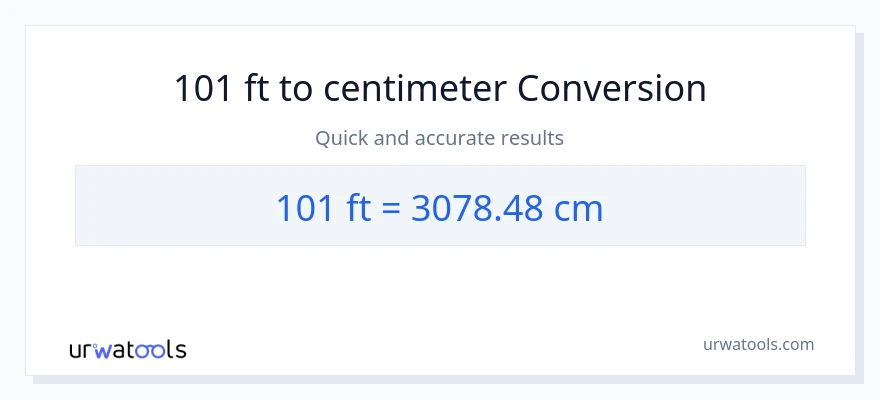 101 Feet to Centimeters conversion