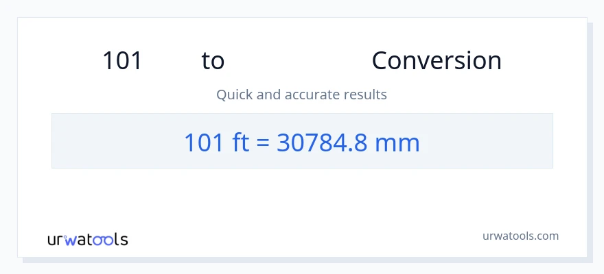 101 পা থেকে মিলিমিটার রূপান্তর