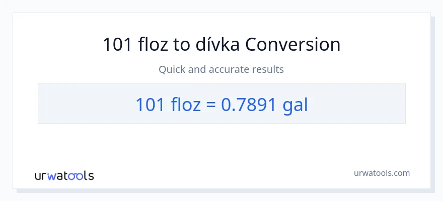 Konverze z tekuté unce na Galony: 101