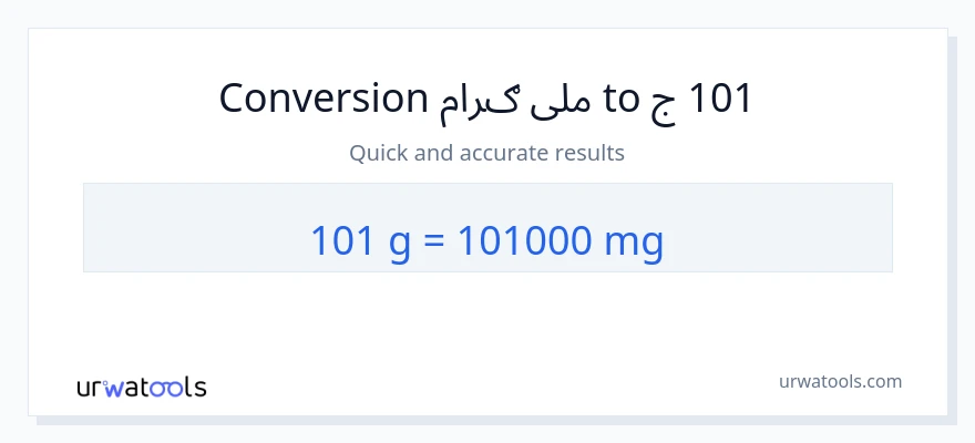 101 ګرامونه ته ملی ګرامونه بدلون