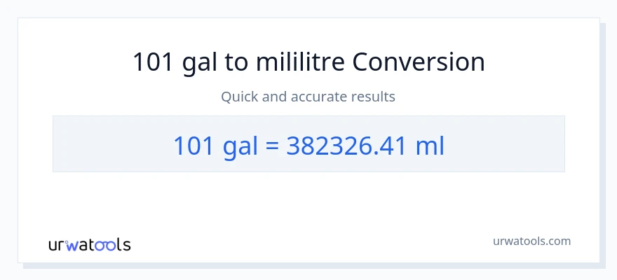 101 Galon'den mililitre'e dönüşüm