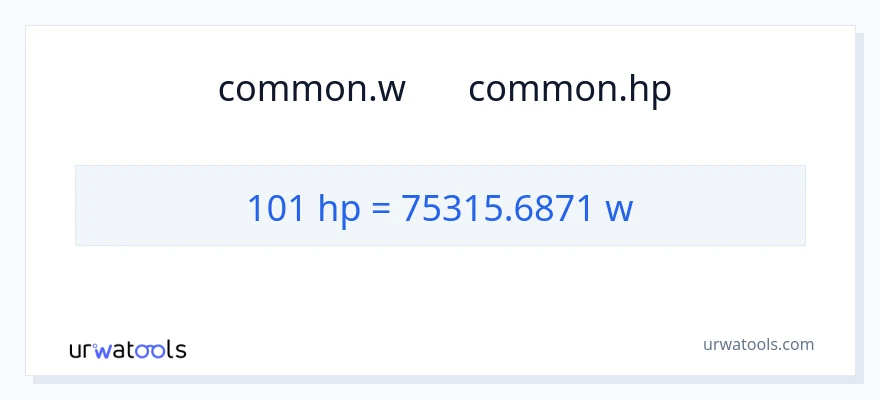 تبدیل 101 اسب بخار به وات