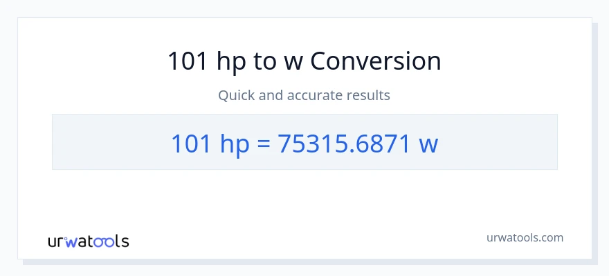 101 lakas-kabayo patungong watts na conversion