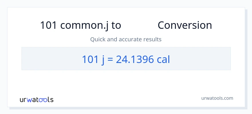 101 ജൂൾസ് ൽ നിന്ന് കലോറികൾ ലേക്ക് പരിവർത്തനം