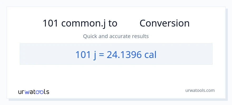 การแปลง 101 จูล เป็น แคลอรี่