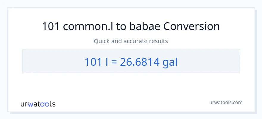 101 Liters patungong Mga galon na conversion