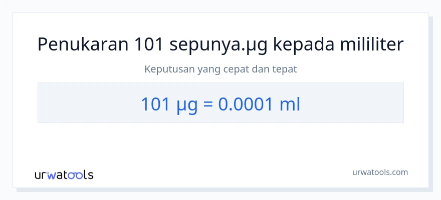101 micrograms to milliliters conversion